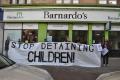 Protestors outside bernardos